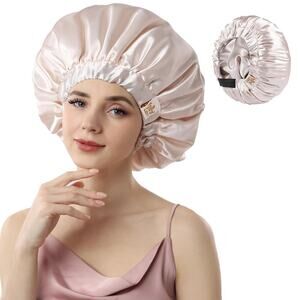 Years Calm Silk Bonnet Pink Sleep Shower Cap